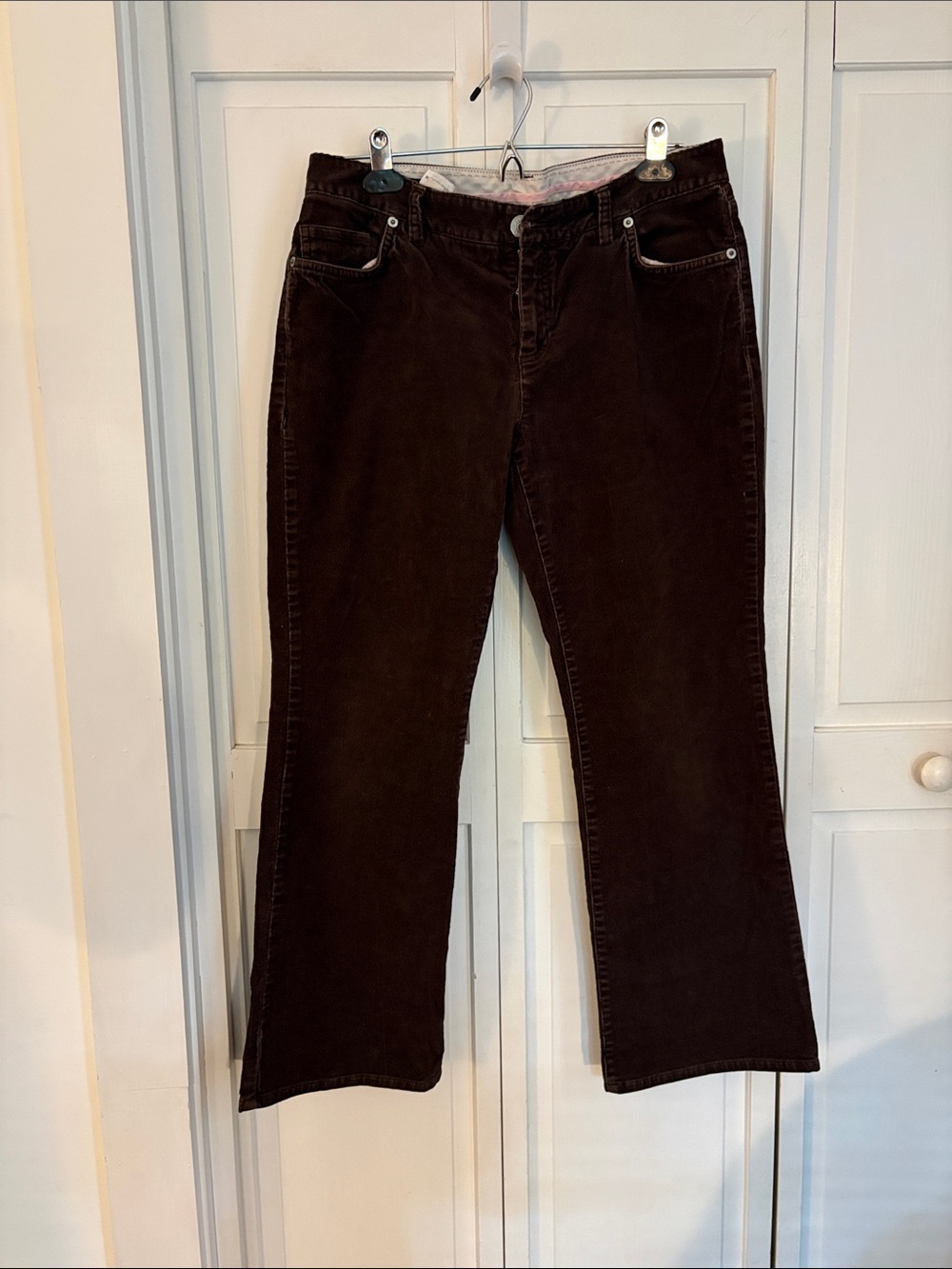 Lands' End Women's Dark Brown Corduroy Wide Leg Jeans